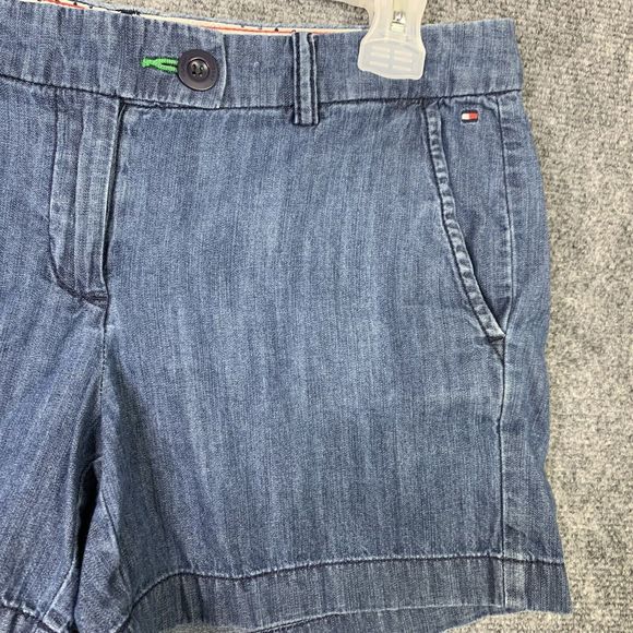 Tommy Hilfiger Light Denim Short Shorts Women Sz 6 Mid-rise Cotton - Picture 4 of 9
